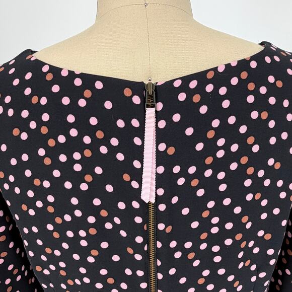 Boden Delia Top size US 6 UK 10 Black Pink Polka Dots Stretch Knit - Picture 11 of 14